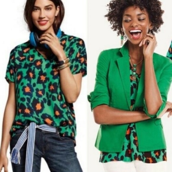 CAbi Tops - CAbi Rita Animal Print Oversized Blouse XXS #5023